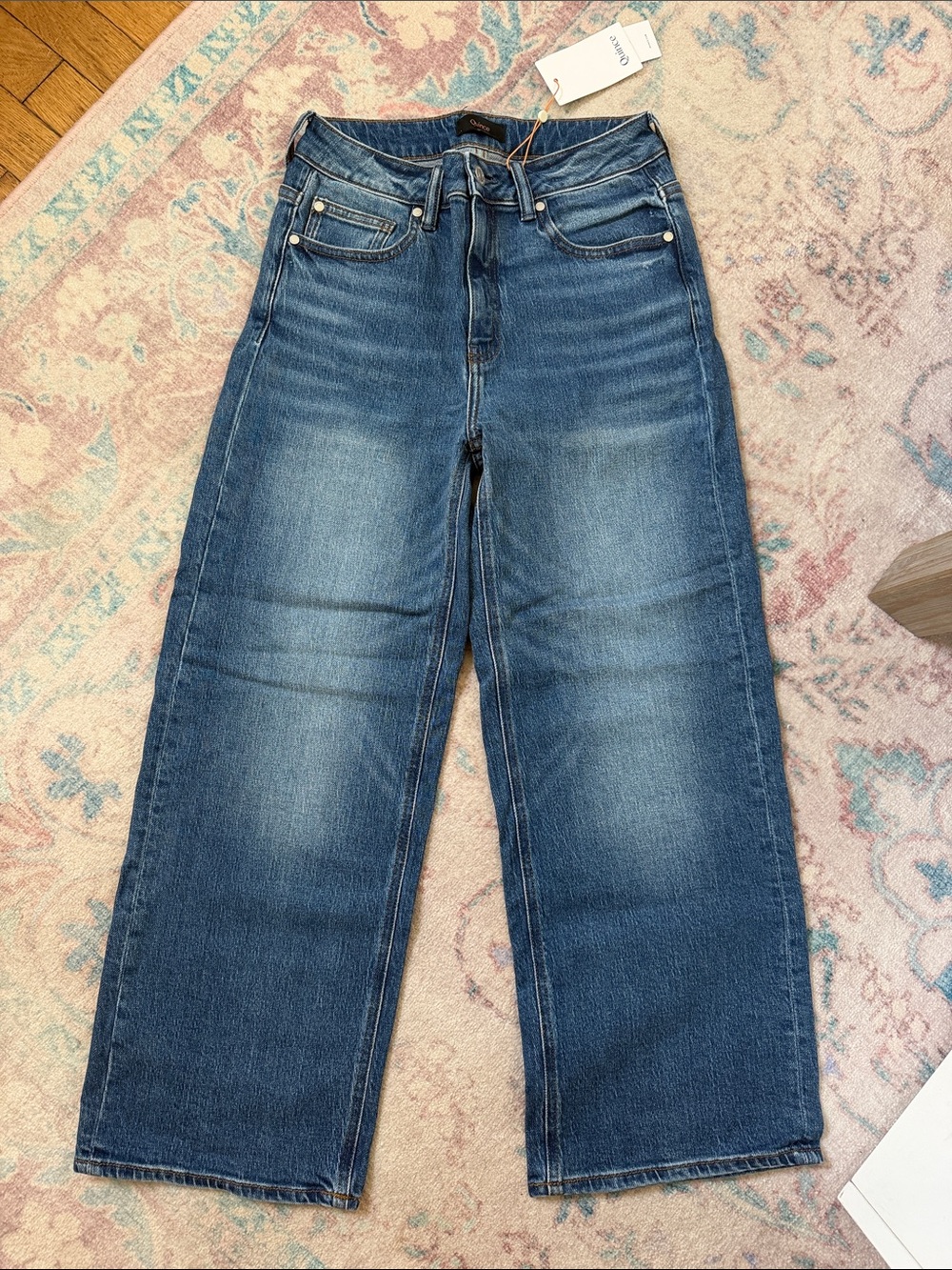 Quince Medium Blue Wide-Leg Flare Jeans